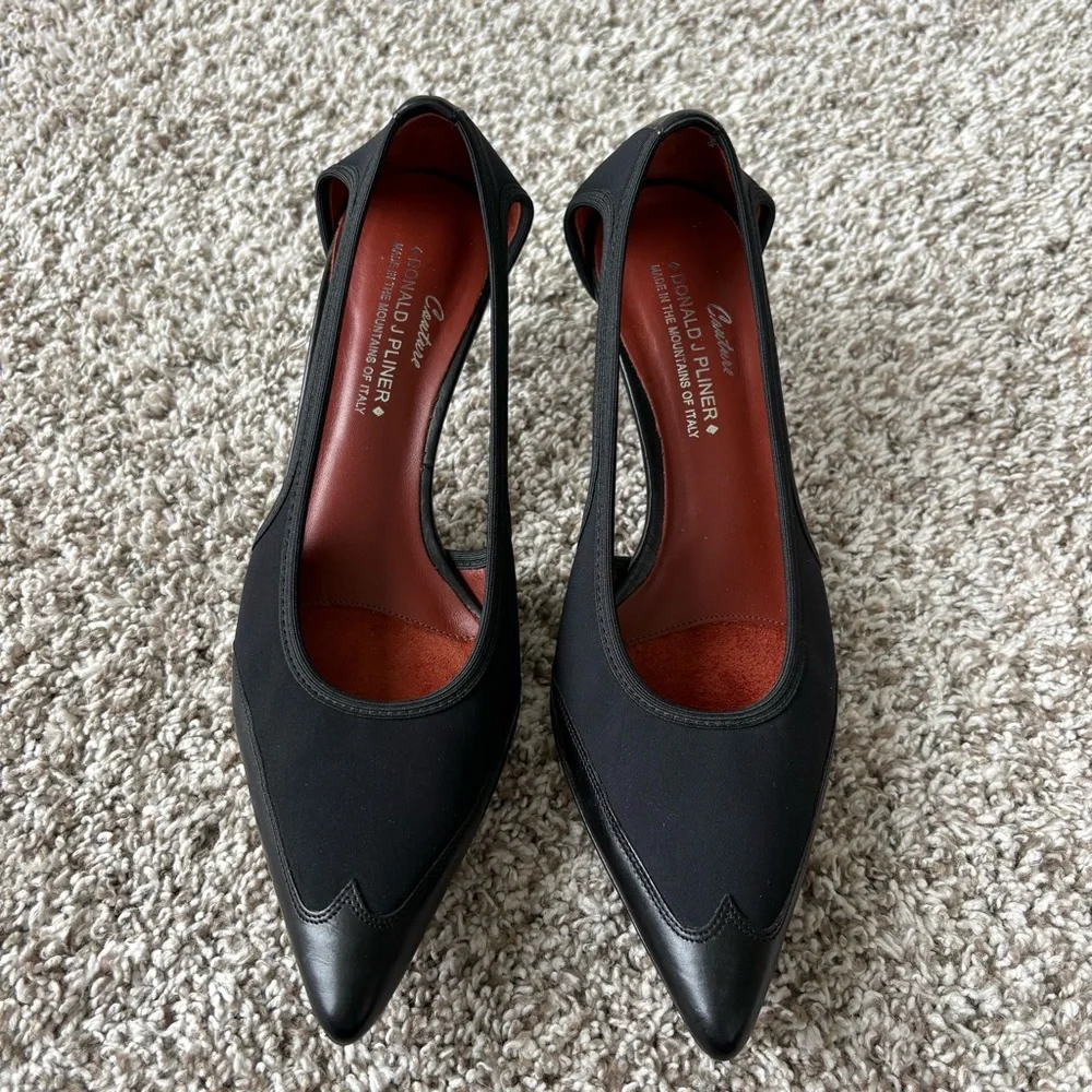 Donald J Pliner Women's Edone Black Leather Pump Heels Size 7